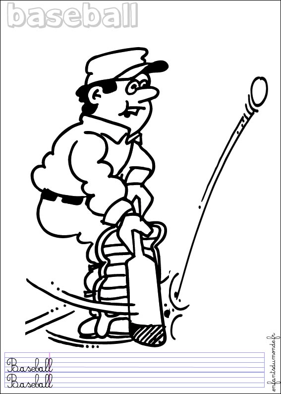 coloriage baseball 1
